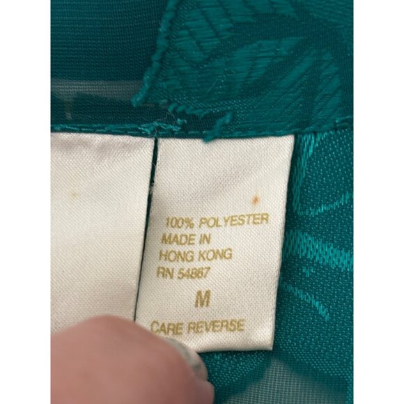 Victorias Secret Gold Label Womens Emerald Green  Floral Sheer Pajamas Set VTG - Picture 6 of 12